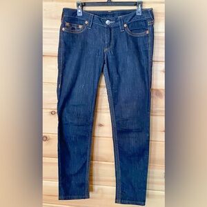 True Religion Dark Blue Straight & Slightly Tapered Leg Jeans for Women’s sz 30